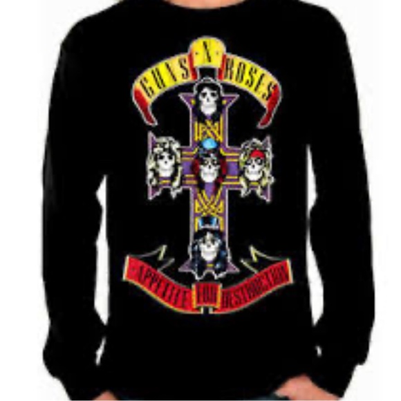 Guns n Roses Appetite For Destruction Long Sleeve Cotton T-Shirt Black Medium - Picture 6 of 7